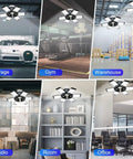Two Pack 160W LED Shop Light With 6+1 Adjustable Panels, 16000LM Of Hella Bright Daylight 6500K Ceiling Garage Lighting