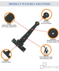 Hand Forged Tee Hinge Strap Hinge With Beeswax Finish Penny End Outdoor Gate Hardware, features and design details.