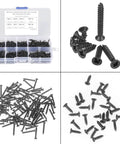 800 Piece M2 Self Tapping Screws Set in High Hardness Carbon Steel Flat Head for Wood Electronics Machinery Projects