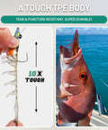 Duramax Pre Rigged Soft Fishing Lures With BKK Hooks No Rigging Needed Tear Resistant TPE and caught fish on a boat