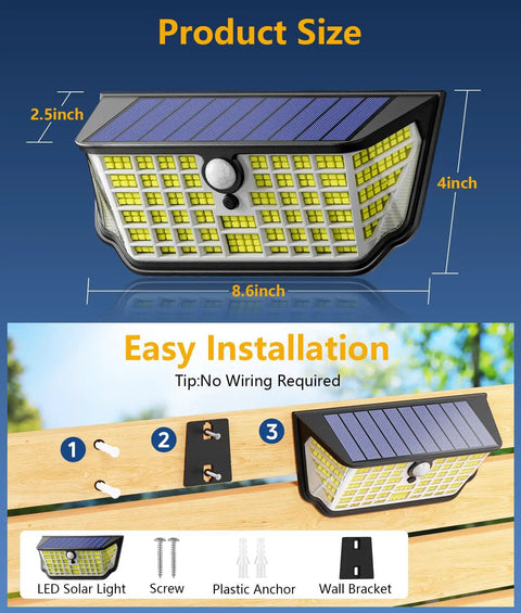 Badass Bright Solar Motion Sensor Lights Outdoor Featuring 4500 Lumens And A Massive 300 Degree Wide Angle Flood Light That Completely Crushes Darkness Across Yards And Driveways With Zero Wiring Hustle And Heavy Duty Weatherproof Build For Solid