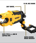 Copper Pipe Cutter And Impact Driver Attachment For Quick Change Cutting 4X Faster Copper Pipe Cuts 100X Less Effort Than Manual