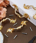 Six Piece European Style Vintage Cabinet Handles Pulls 5 Inch Alloy Antique Golden Drawer Knobs with screws on display