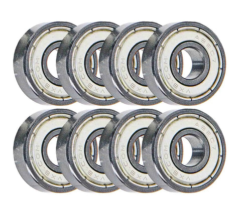 Set Of Eight 608ZZ Skateboard Bearings With Double Metal Shields And Clean Oil Lubrication For Fly Rolling And Dope Long Lasting Speed While Shredding Concrete