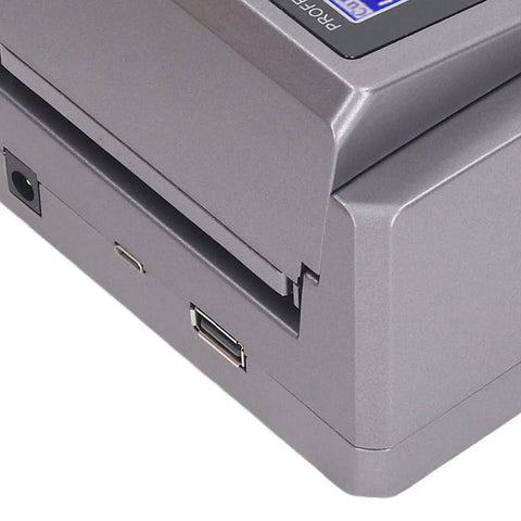 Close-up of USB port on Cash Denomination Money Detector Machine With Infrared, Magnetic And MT Detection For Bills.