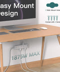 Power Strip With 12 Wide Outlets And 4 USB Ports, 10 Ft Flat Plug Extension Cord, Wall Mountable Surge Protector under desk