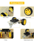 2WD Robot Car Chassis Kit With TT Motors Battery Box Clear Acrylic Chassis And Two Wheels For DIY Robotic Projects