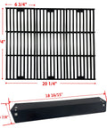 Boss Level DG234 Heat Plates And Cast Iron Cooking Grids Replacement Kit For Chargriller King Griller Gas Grill Models 3001 3008 4000 5050 5072 5252 5650 includes black cast iron cooking grid measuring 20 1/4" x 19 3/4".