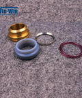 BHDT waterjet pump back-ring set for CP022012/780; 5 pieces: brass, blue silicone, silver ring, red o-ring.