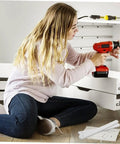 Plastic Drawer Slides Replacement Set White Bottom Mount Rails For Cabinets And Furniture installation by person using drill