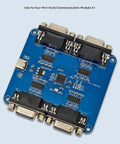 Plug And Play Slick Quad Port Type C To RS232 Serial Converter Board With Live Activity Led Indicators Compact Mounting Pcb For Automation Diagnostics Embedded Tech Fix Heavy Duty Quick Swap Setup, features four RS232 ports.