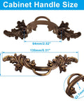 Six-Piece Vintage Cabinet Pulls Handles In Bronze Finish, Shabby Chic European Style Drawer Pulls, 135mm Length, 64mm Spacing
