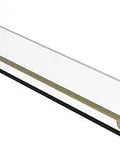Fresno Collection 22 Inch Vanity Rail Glass Shelf in Satin Brass with 3/8-Inch Tempered Glass and Concealed Mount, angled view