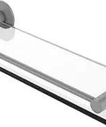 Fresno Collection 16 Inch Glass Vanity Rail Shelf Matte Gray, Solid Brass Construction, Side View