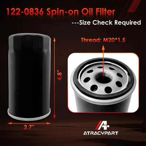 Oil Filter Replacement For RV QG 5500 7000 Series Spin On Replaces 01220836 B7238 PH2875 PH10027 Boosts Engine Performance