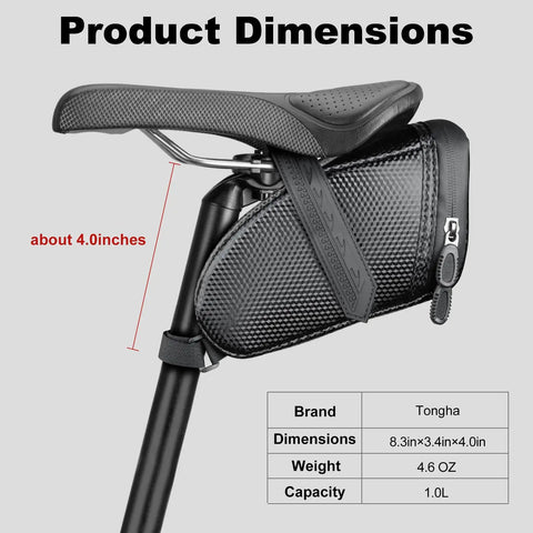 Waterproof Bicycle Seat Bag Under Seat Storage For Bike Rides Large Capacity Wedge Saddle Bag For Tail End Carry PU Fabric