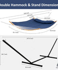 Portable Outdoor Hammock With Stand And Carrying Bag Heavy Duty Camping Hammock With Soft Pillow Stable Balance Ropes