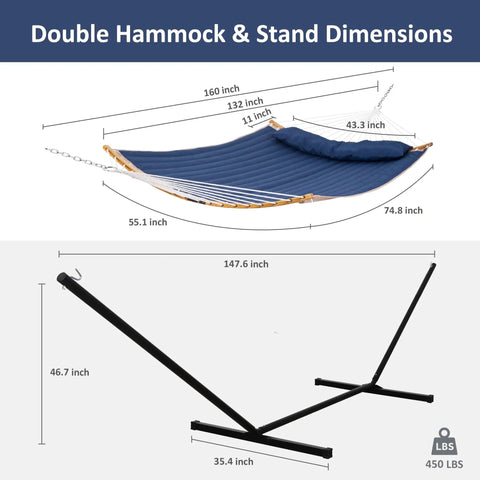 Portable Outdoor Hammock With Stand And Carrying Bag Heavy Duty Camping Hammock With Soft Pillow Stable Balance Ropes