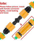 Heavy Duty Garden Hose Quick Connect Set With Snap Fit Brass And Plastic Connector Kit For Leak Proof Repair Joint One Step Attachment And Detachment To Stop Water Waste Outside. hose connector parts