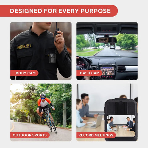 Police Security Video Compact Camera Wearable HD 2304x1296p Rechargeable Wireless Waterproof Mini Surveillance Cam use cases