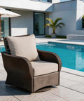 Thick Outdoor Patio Cushions Set Of 2 Deep Seat Cushions 22x24x5.1 Inches For Most Chairs on wicker chair by pool