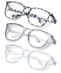 Anti Fog Safety Glasses With Anti Blue Light, Protective Eyewear For Nurses And All Day Use, square frame clear lenses