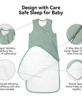 Soft Bamboo Rayon Sleep Sack For Babies 12 To 18 Months, 1.0 Tog with 2-way zipper and highlighted features