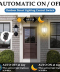 Image showing operation of 2 Pack Auto On Off Outdoor Dusk to Dawn Photocell Sensor for post lights at night and day settings.