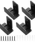 U Shape Floor Guide For Sliding Barn Doors, 4 Pack, Black Finish, Wall Mount Or Flush Flat Bottom Included Screws Viewed