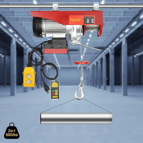 850 Watt Electric Hoist Cranes With Wired Remote For Heavy Lifts Up To 880 Lbs Waterproof Wireless Control Crane with hook and remote.