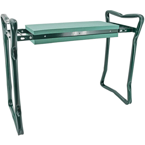 Two In One Foldable Garden Kneeler And Seat With Cushioned EVA Foam For Back And Knee Relief, Heavy Duty Metal Frame, Green