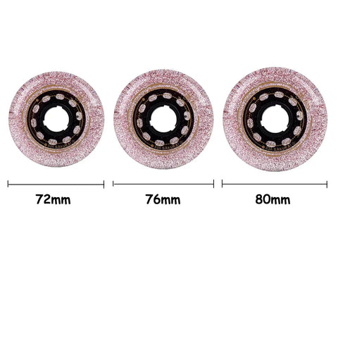 Replacement Inline Skate Wheels 4 Pack 83A Hardness For Indoor Outdoor Use With No Bearings Durable PU in sizes 72mm 76mm 80mm