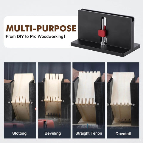 Right Angle Spline Jig For Table Saw And Router Table, Adjustable Clamp For Five To Forty Two Millimeters Thick Stock, Pro Grade Miter Joint Tool