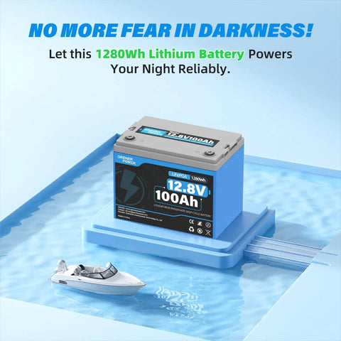 12V 100Ah LiFePO4 Battery With 100A BMS And 15000 Cycles on water with a toy boat for RVs and marine use
