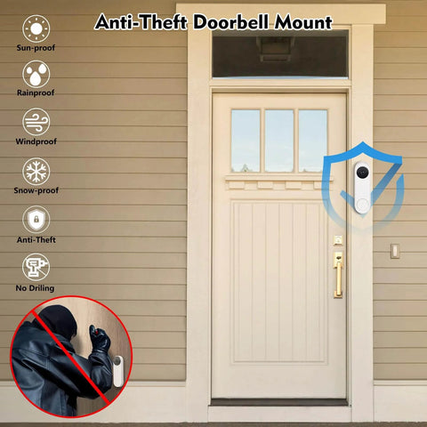 No Drill Anti Theft Doorbell Mount For Google Nest Doorbell Battery Easy Wall Mount For Apartments And Renters No Tools