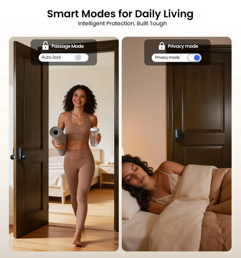 Slick Matte Black Fingerprint Smart Door Lock With Classic Knob Handle Featuring Fast Built Wifi For Seamless Remote App Access Zero Hub Headaches And Badass Home Security Vibes For Anyone Who Wants Nailed It Entry