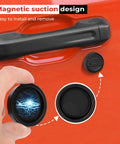 Strong Magnet Keyhole Covers For Jeep Wrangler JL 2018-2026 And Gladiator JT Front Doors being installed, magnetic design close-up