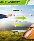 Heavy Duty Bungee Cord Set With Hooks Go To 28 Piece Assorted Sizes 18 Inch Cord Stretch Demonstration at a Tent Site