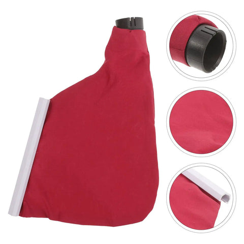 Universal 4 Inch Saw Dust Collection Bag, red fabric, designed for table saw and planer dust collection, lightweight design.