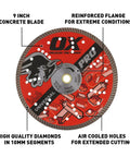 14 Inch Universal Diamond Blade For Dry And Wet Cutting Concrete Granite Tiles Natural Stone And Metal With Continuous Turbo Segments 20mm Or 1 Inch Bore Delivers Beast Performance And High Precision Pro Grade Disc with reinforced flange