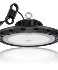 LED High Bay UFO Light 150W, 22,500 Lumens, 5000 Kelvin, UL Approved, black fixture with 6 foot cable and plug