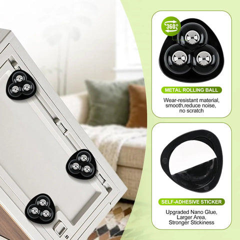 Self Adhesive Appliance Sliders 8 Pack Heavy Duty Swivel Rollers Smooth Glide For Moving Couches Or Kitchen Gear Peel And Stick Setup on appliance