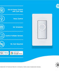 Cync Button Style Smart Light Switch No Neutral Wire Required, 2.4 GHz WiFi Works With Alexa And Google Home on blue background
