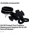 Replacement hygiene kit for X5 earmuffs with cushions and probes, compatible with Cap Style Ear Muffs With Hard Hat Attachment