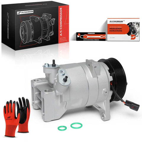 Top Tier AC Compressor With Built Clutch Fits Infiniti JX35 QX60 Nissan Maxima Murano Pathfinder DKS17D with installation tools.