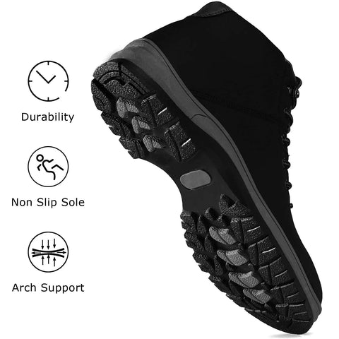 Sole view of Go-To Water Resistant Lightweight Hiking Boots For Men, highlighting anti-slip traction and durability features.