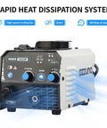 Gasless MIG Welder Flux Core 110V 130Amp Portable Wire Feed Inverter With Synergic Control IGBT front view with controls