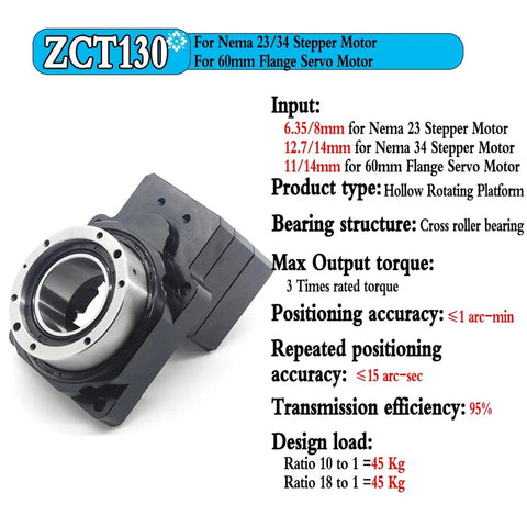 Heavy Duty Hollow Rotary Platform With Shop Grade 360 Motion And Right On 5 To 200 Ratios, cross roller bearing, for motors.