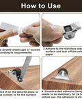 Instructions for installing Mini Caster Wheels Set With 16 Screws And Double Sided Adhesive Pads Half Inch Quiet Rolling Non Swivel Casters