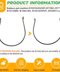 Two flexible bendable metal elements for Whirlpool Kenmore Amana Maytag dishwashers, part numbers W10134009 W10441445 AP5690151